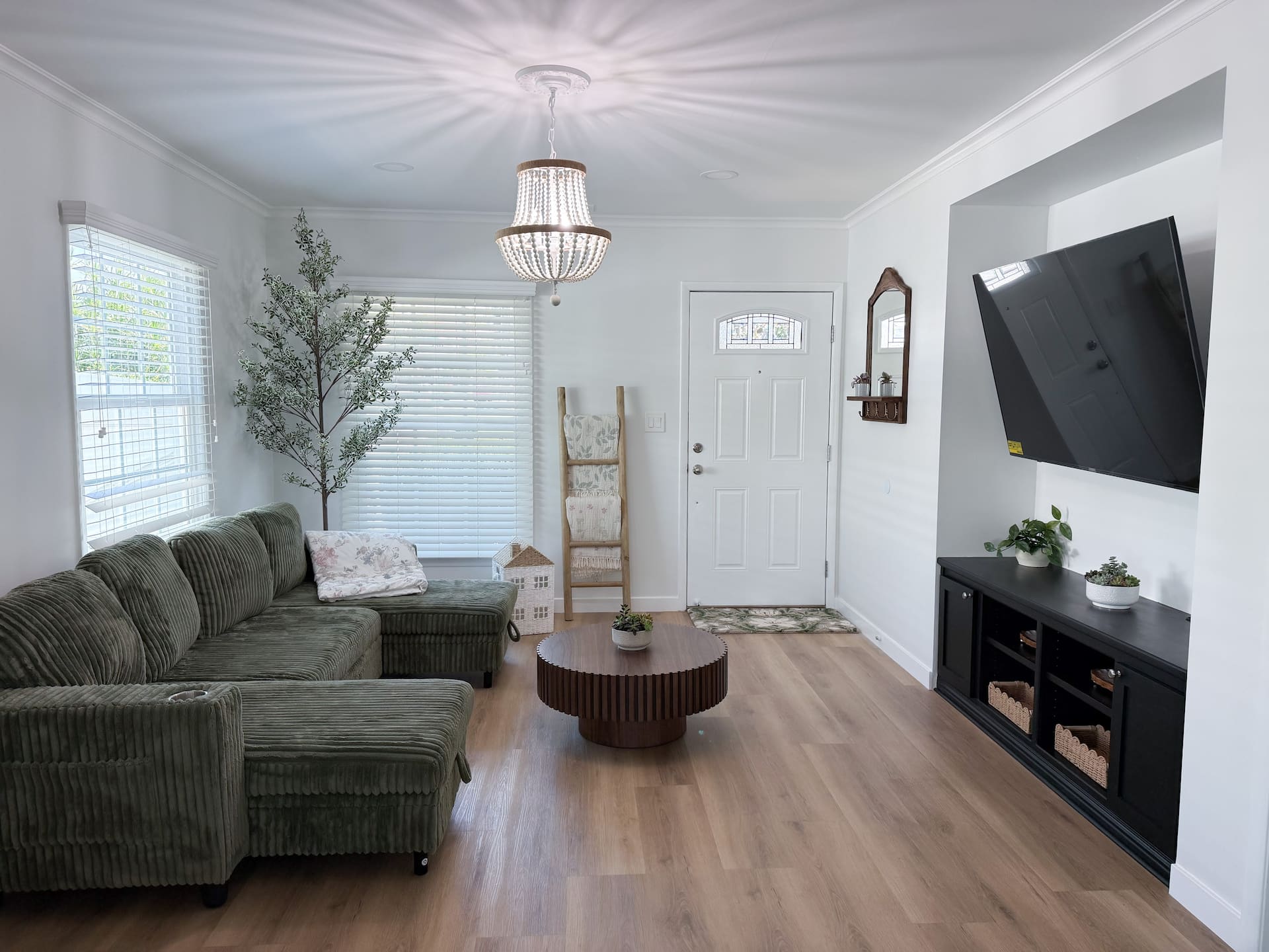 Living room with smart TV
